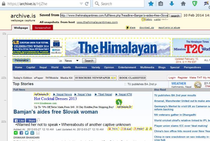 archive is snapshot o Bamjans aides free Slovak woman